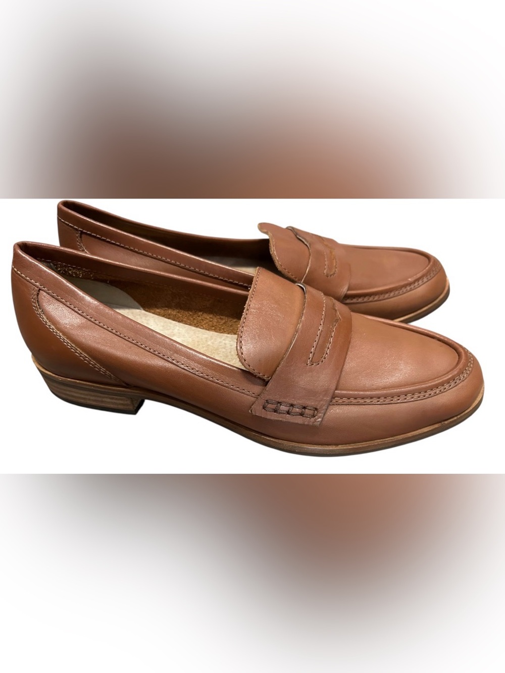 Seychelles Tigers Eye Leather Penny Loafers - Brown - Size 8.5 - NWOT